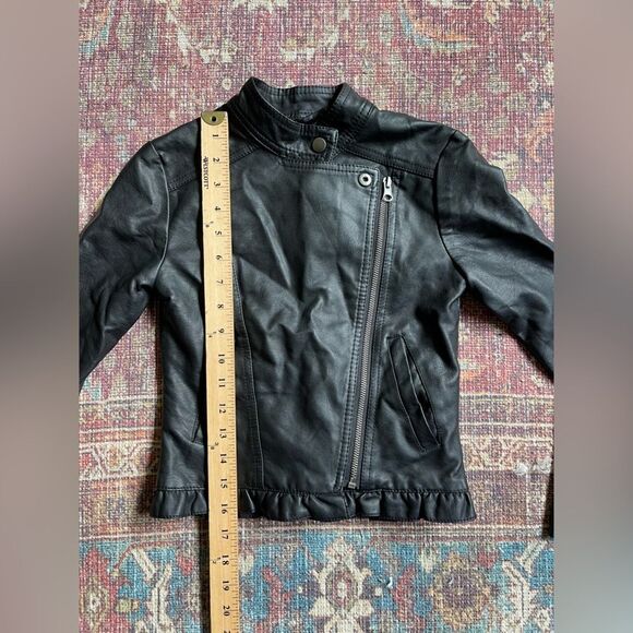 Girls Me Jane size 7 Black Faux Leather Moto Jacket - Picture 2 of 9